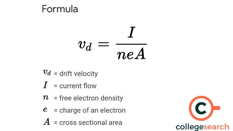 formula of drift velocity|20.1: Current .